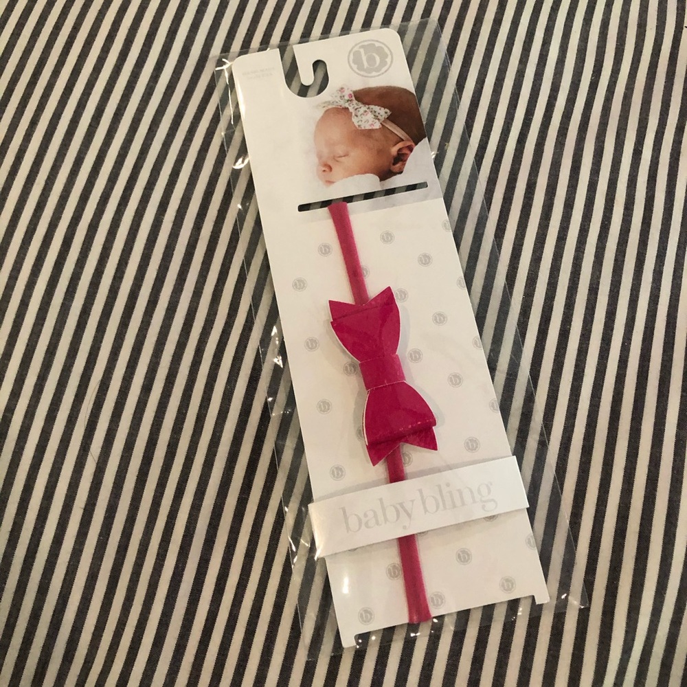 Baby Bling nylon and leather baby bow/headband